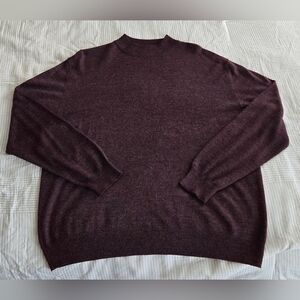 Vintage Mens Conte Di Milano Wool Blend Burgundy Mock Neck Sweater Sz LG